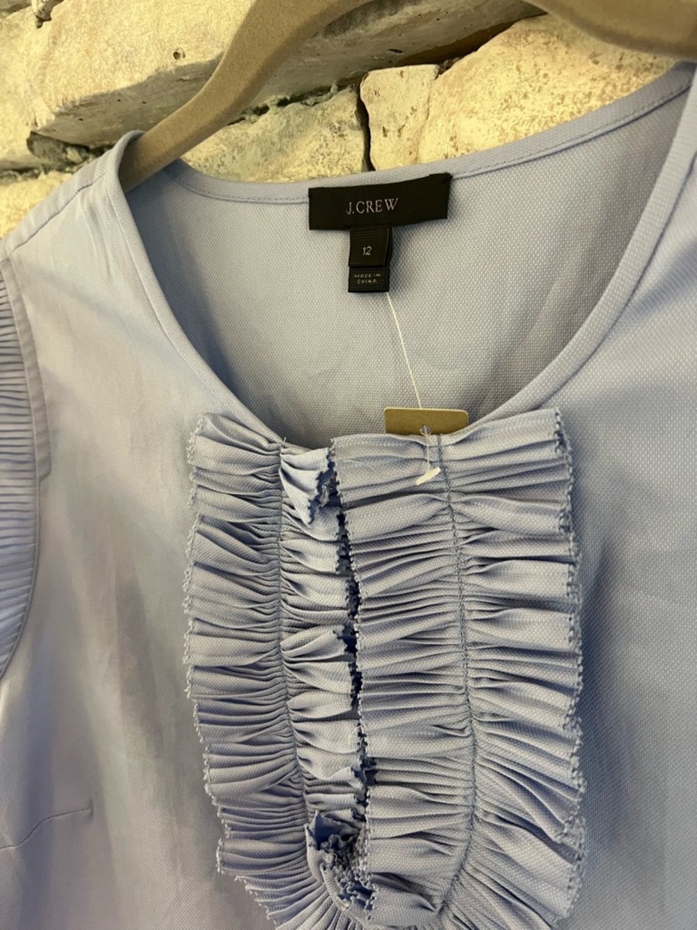 J. Crew Sleeveless Ruffle-Trim Top in Light Blue - Picture 2 of 4